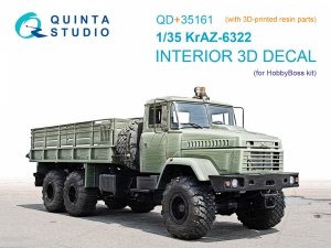 Quinta Studio QD+35161 KrAZ-6322 3D-Printed & coloured Interior on decal paper (HobbyBoss) (with 3D-printed resin parts) 1/35