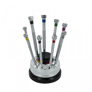 Modelcraft PSD1087 9 Piece Precision Screwdriver Set with Revolving Stand
