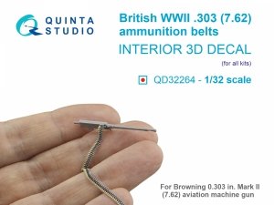 Quinta Studio QD32264 British WWII 0.303 ammunition belts ( for all kits ) ( Interior 3D decal ) 1/32