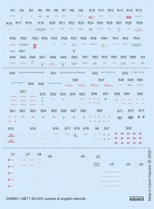 Eduard D48061 Mi-24V stencils Russian & English 1/48 ZVEZDA