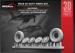 RESArm 48-03009 HELLCAT CORSAIR VAR 2 - Wheels under load (3D resin printing) 1/48