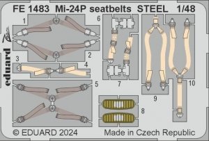 Eduard FE1483 Mi-24P seatbelts STEEL TRUMPETER 1/48