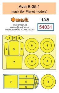 Omask 54031 Avia B-35.1 mask (for Planet models) 1/48