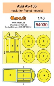 Omask 54030 Avia Av-135 mask (for Planet models) 1/48