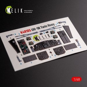 KELIK K48105 UH-1N Twin Huey - interior 3D decals for Zimi Model/KittyHawk kit 1/48