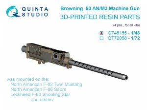 Quinta Studio QT48155 Browning .50 ANM3 Machine Gun, 4 pcs (for all kits) 1/48