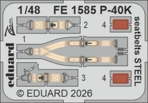 Eduard FE1585 P-40K seatbelts STEEL EDUARD 1/48