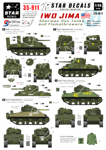 Star Decals 35-911 Iwo Jima Sherman Gun and Flame tanks 1/35