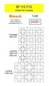 Omask 24061 Messerschmitt Bf-110 F / G - Masks for Crosses 1/48