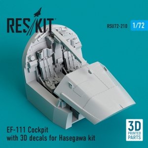 RESKIT RSU72-0210 EF-111 Cockpit with 3D decals for Hasegawa kit (3D Printed) (1/72)