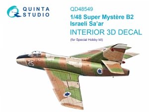 Quinta Studio QD48549 Super Mystere B2 Israeli Sa’ar 3D-Printed & coloured Interior on decal paper (Special Hobby) 1/48