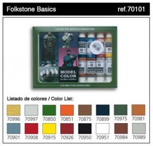 Vallejo  FOLKSTONE BASICS (16 color set) (70101)