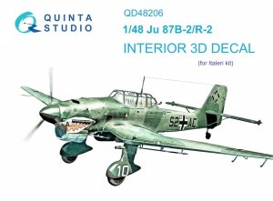 Quinta Studio QD48206 Ju 87B-2/R-2 3D-Printed & coloured Interior on decal paper ( Italeri ) 1/48