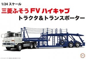 Fujimi 012018 Mitsubishi Fuso FV High Cab Tractor & Car Transporters Trailer 1/24