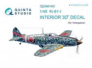 Quinta Studio QD48140 Ki-61-I 3D-Printed & coloured Interior on decal paper (for Hasegawa kit) 1/48