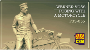 Copper State Models F35-055 Werner Voss posing with a motorcycle ( Motorcycle not included) 1/35