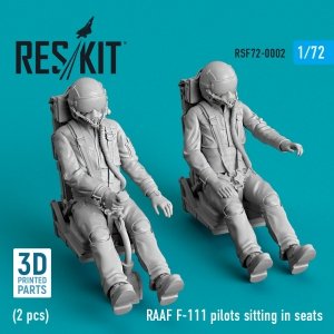 RESKIT RSF72-0002 RAAF F-111 PILOTS SITTING IN SEATS (2 PCS) (3D PRINTED) 1/72