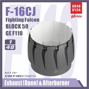 Gloria GR48012A F-16CJ F110-GE Exhaust Nozzle & Afterburner OPEN TAMIYA 1/48