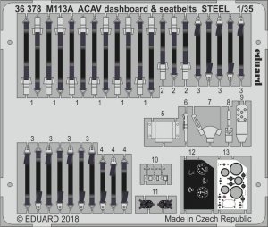 Eduard 36378 M113A ACAV dashboard & seatbelts STEEL AFV CLUB 1/35