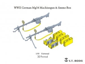 E.T. Model P35-213 WWII German Mg34 Machinegun & Ammo Box 1/35