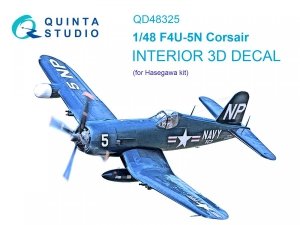 Quinta Studio QD48325 F4U-5N 3D-Printed & coloured Interior on decal paper (Hasegawa) 1/48