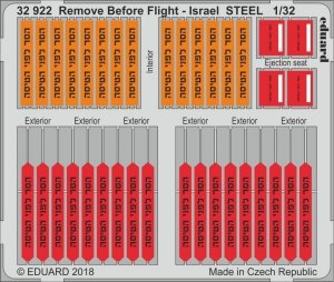 Eduard 32922 Remove Before Flight - Israel STEEL 1/32