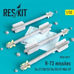 RESKIT RS32-0017 R-73 SOVIET MISSILES (4 PCS) 1/32