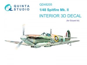 Quinta Studio QD48205 Spitfire Mk.II 3D-Printed & coloured Interior on decal paper (Eduard) 1/48