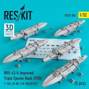 RESKIT RS32-0384 BRU-42/A IMPROVED TRIPLE EJECTOR RACK (ITER) (5 PCS) 1/32