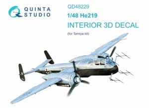 Quinta Studio QD48229 He 219 3D-Printed & coloured Interior on decal paper (Tamiya) 1/48