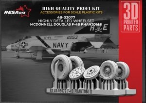RESArm 48-03077 F-4B PHANTOM II - MCDONNELL DOUGLAS Wheels under load (3D resin printing) 1/48