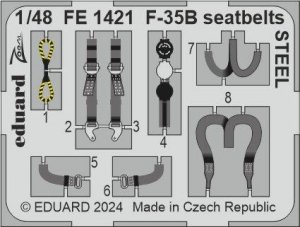Eduard FE1421 F-35B seatbelts STEEL TAMIYA 1/48