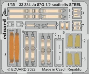 Eduard 33334 Ju 87G-1/2 seatbelts STEEL BORDER MODEL 1/35