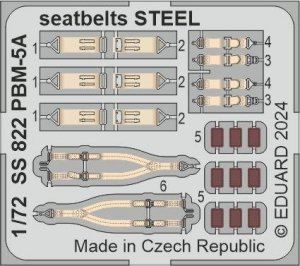 Eduard SS822 PBM-5A seatbelts STEEL ACADEMY 1/72