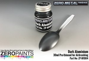 Zero Paints ZP-M1004 Dark Aluminium Paint Zero Metal Finishes 30ml