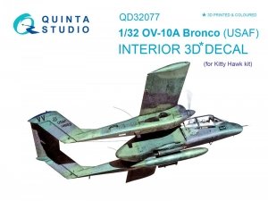 Quinta Studio QD32077 OV-10A (USAF version) 3D-Printed & coloured Interior on decal paper (for KittyHawk kit) 1/32