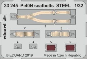 Eduard 33245 P-40N seatbelts STEEL 1/32 TRUMPETER
