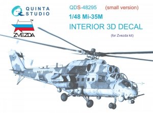 Quinta Studio QDS48295 Mi-35M 3D-Printed & coloured Interior on decal paper (Zvezda) (Small version) 1/48