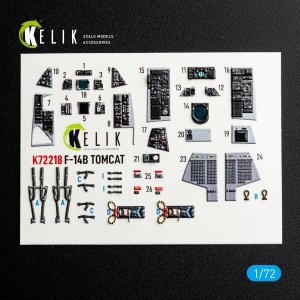 Kelik K72218 F-14B Tomcat - interior 3D decals for HobbyBoss kit (1/72)
