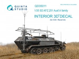 Quinta Studio QD35011 KFZ 251 Ausf.A 3D-Printed & coloured Interior on decal paper (for ICM kits) 1/35