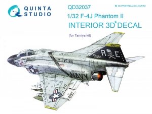Quinta Studio QD32037 F-4J 3D-Printed & coloured Interior on decal paper (for Tamiya kit) 1/32