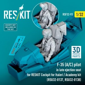 RESKIT RSF32-0093 F-35 (A/C) pilot in late ejection seat for RESKIT Cockpit for Italeri / Academy kit (RSU32-0137, RSU32-0138) (3D Printed) (1/32)