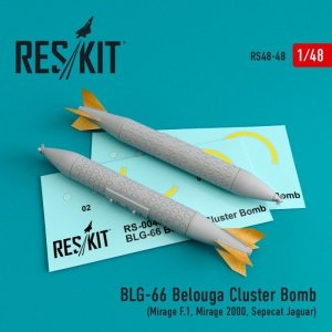 RESKIT RS48-0048 BLG-66 Belouga Cluster Bomb (2 pcs) 1/48