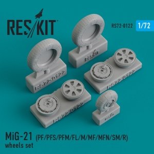 RESKIT RS72-0122 MIG-21 (PF, PFS, PFM, FL, M, MF, MFN, SM, R) WHEELS SET 1/72