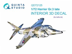 Quinta Studio QD72125 Harrier Gr.3 late 3D-Printed coloured Interior on decal paper (Airfix) 1/72