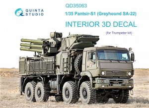Quinta Studio QD35063 Pantsir-S1 (SA-22 Greyhound) 3D-Printed & coloured Interior on decal paper (Trumpeter) 1/35