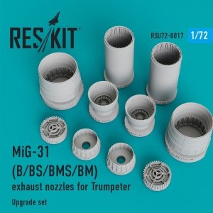 RESKIT RSU72-0017 MiG-31 B/BS/BMS/BM exhaust nozzles for Trumpeter 1/72