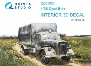Quinta Studio QD35033 Opel Blitz 3D-Printed & coloured Interior on decal paper (Tamiya) 1/35