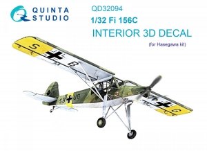 Quinta Studio QD32094 Fi 156C 3D-Printed & coloured Interior on decal paper (Hasegawa) 1/32