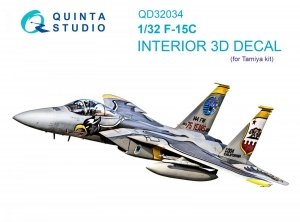 Quinta Studio QD32034 F-15C 3D-Printed & coloured Interior on decal paper ( Tamiya ) 1/32